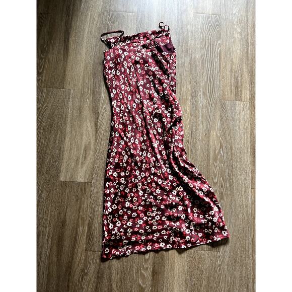 BCBGeneration Floral Cown Neck Satin Midi Dress - Picture 6 of 10